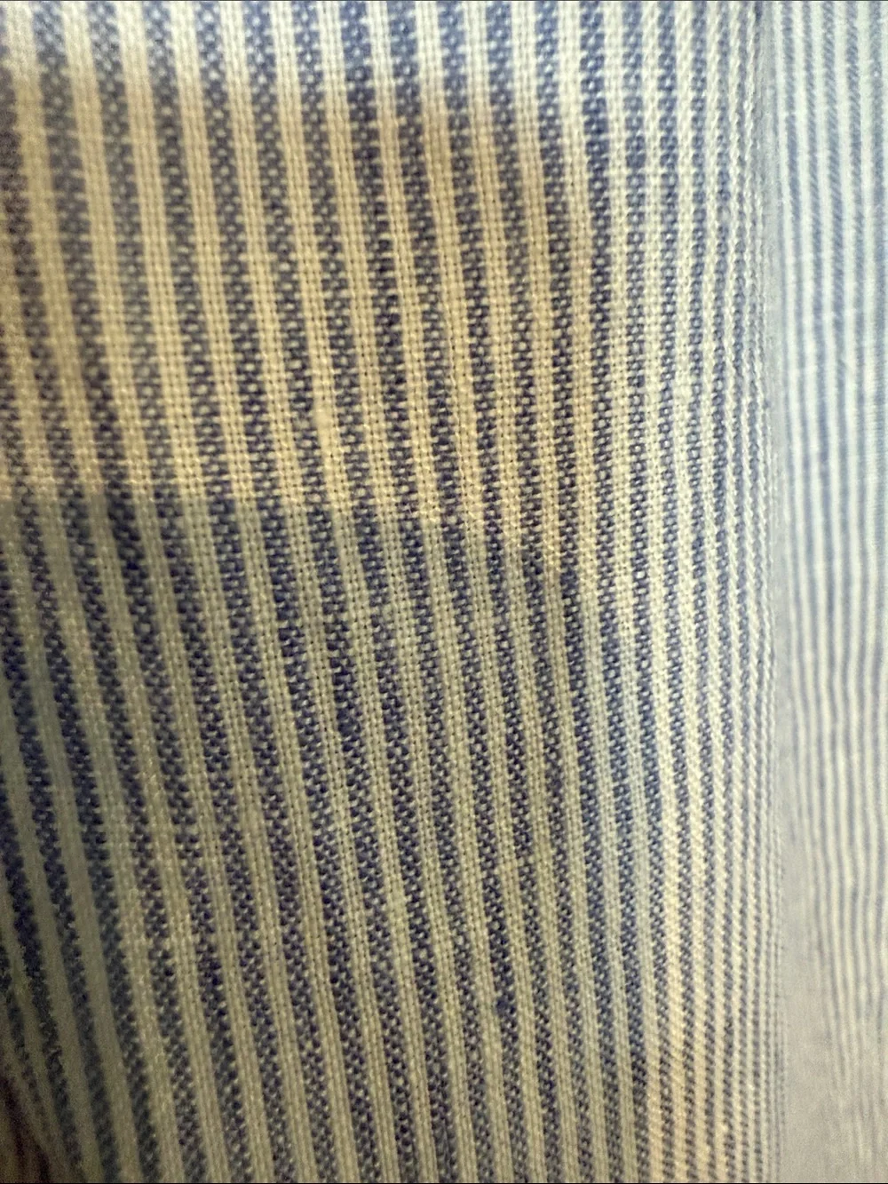 J. Crew Irish Linen by Baird McNutt Light Blue Pinstripe Button-Up Shirt Large
